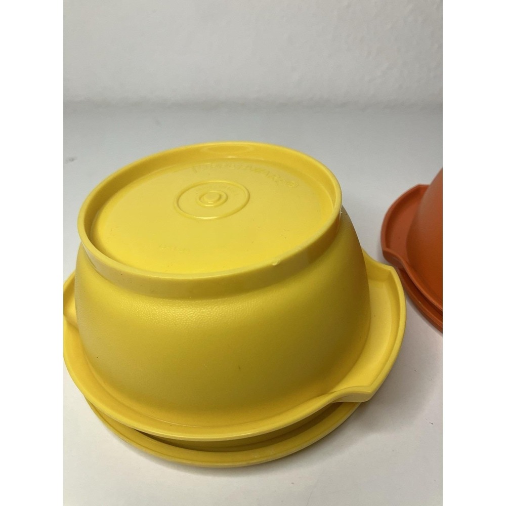 VTG 1970's Tupperware Harvest Snack Bowls Servalier Gold Burnt Orange Avocado - Picture 12 of 13